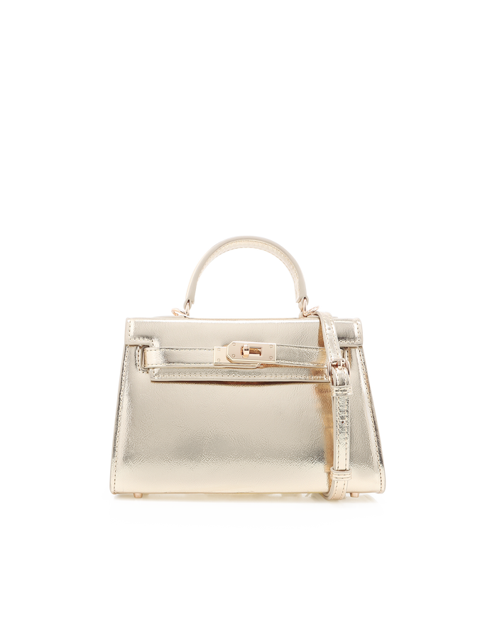 HARIETTE HANDLE BAG - GOLD METALLIC-Handbags-Billini-BILLINI USA