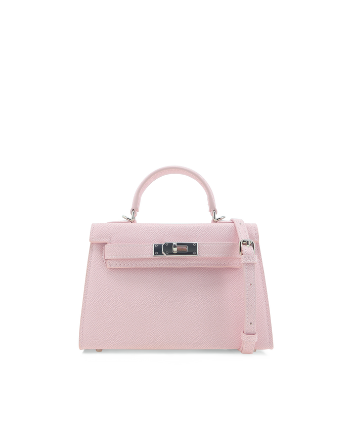 HARIETTE HANDLE BAG - PINK SAFFIANO-SILVER-Handbags-Billini-BILLINI USA