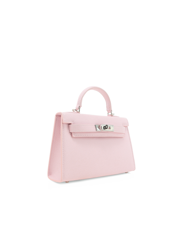HARIETTE HANDLE BAG - PINK SAFFIANO-SILVER-Handbags-Billini-BILLINI USA