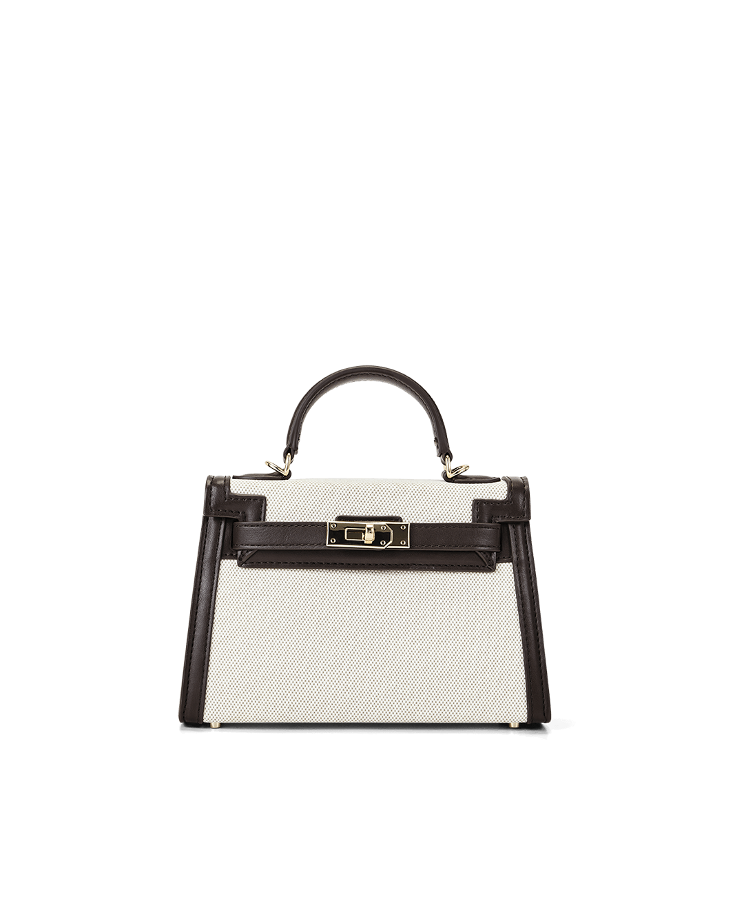 HARIETTE HANDLE BAG - NATURAL LINEN-CHOCOLATE-Handbags-Billini-BILLINI USA