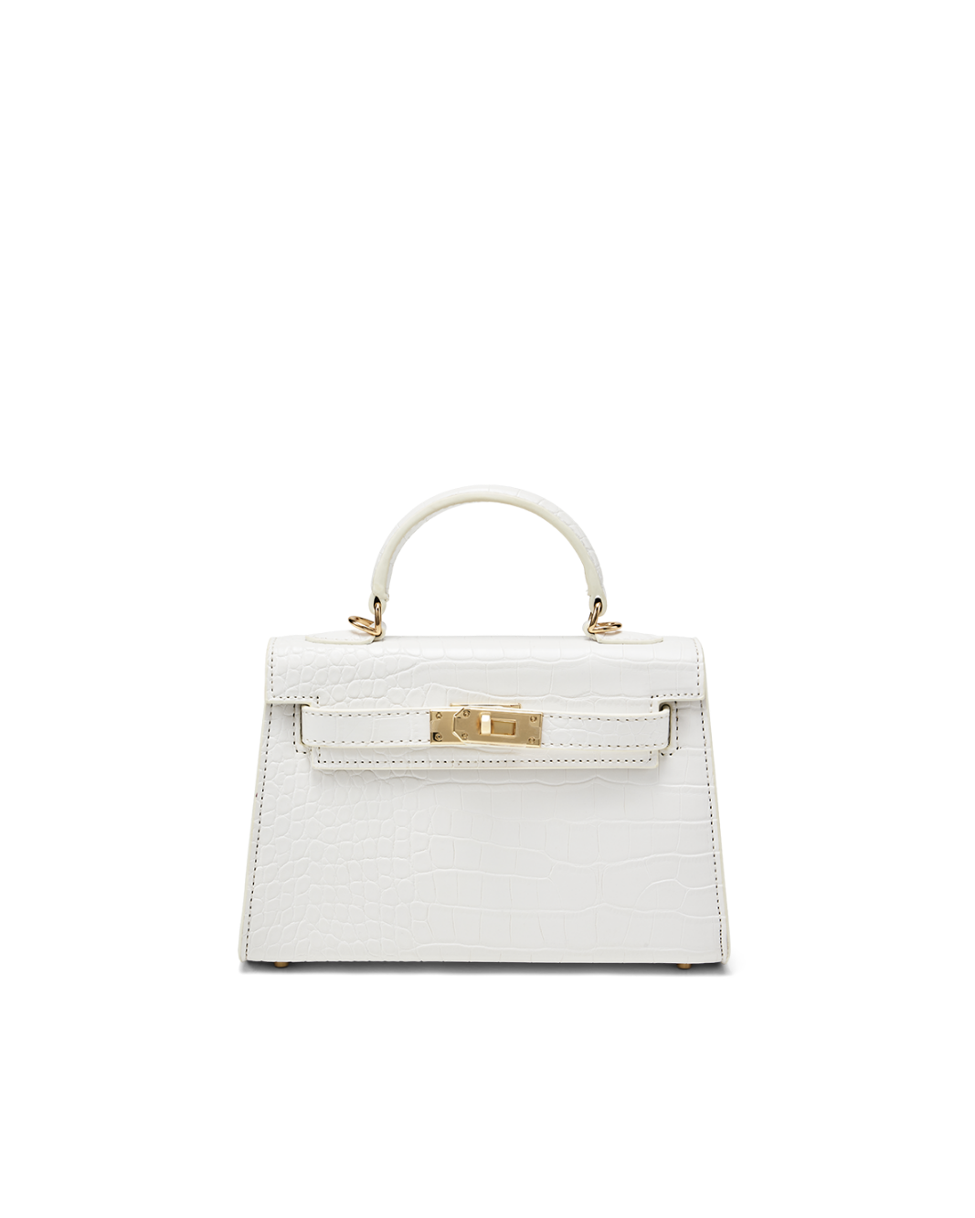 HARIETTE HANDLE BAG - WHITE CROC SHINE-Handbags-Billini-BILLINI USA