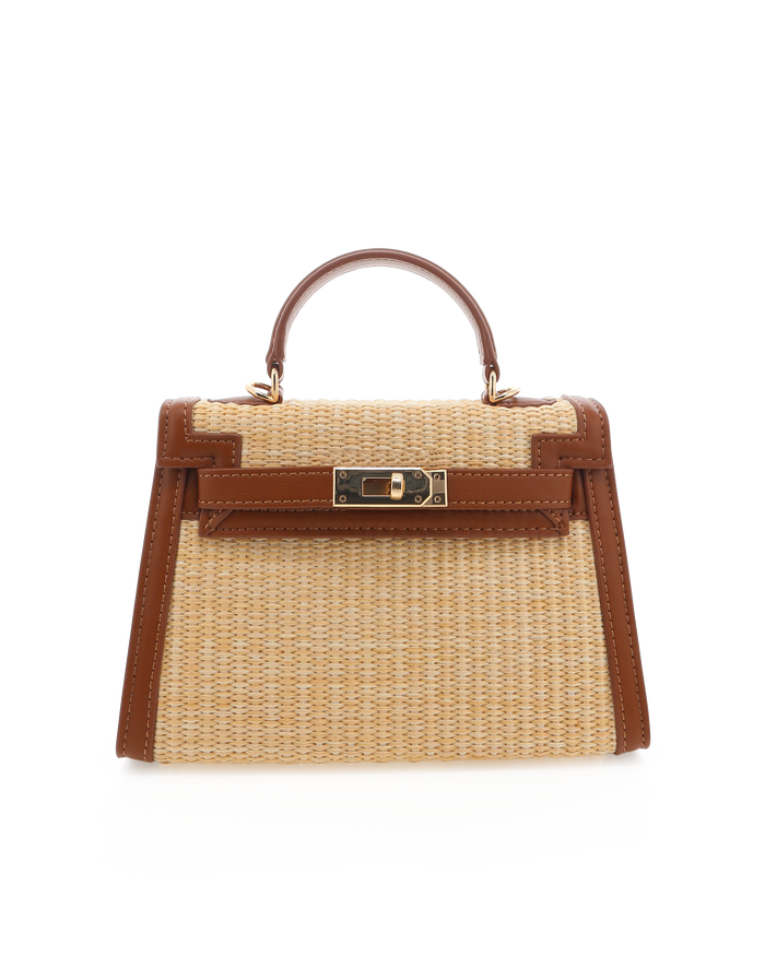 HARIETTE RAFFIA HANDLE BAG - NATURAL RAFFIA-TAN-Handbags-Billini-BILLINI USA