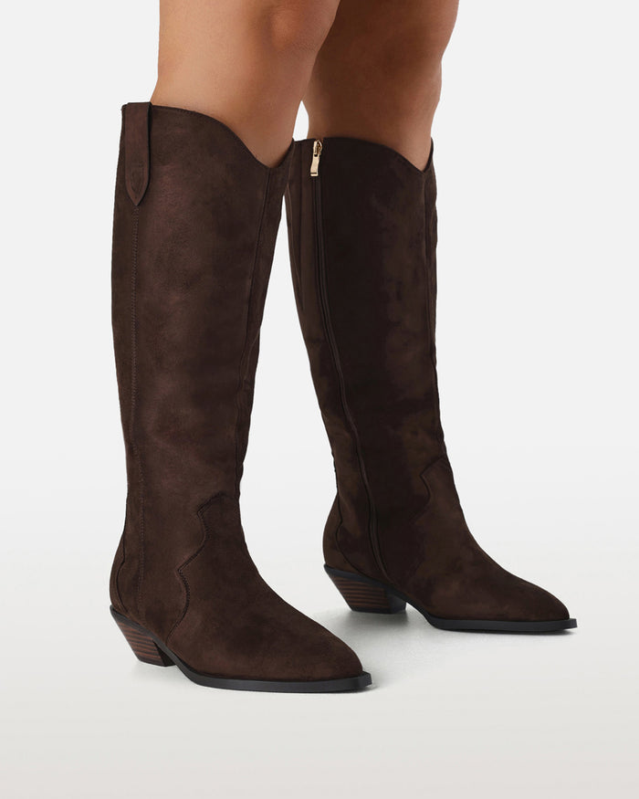 HELIX CURVE - DARK CACAO SUEDE-Boots-Billini-BILLINI USA