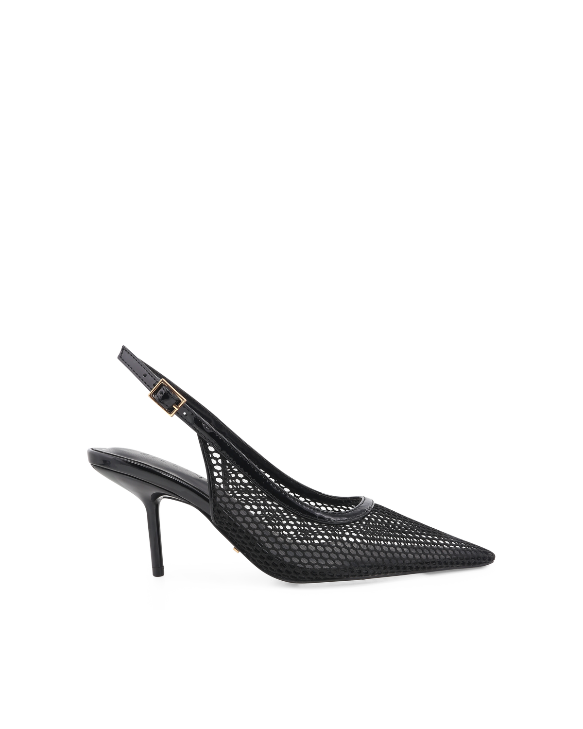 a black high heeled shoe