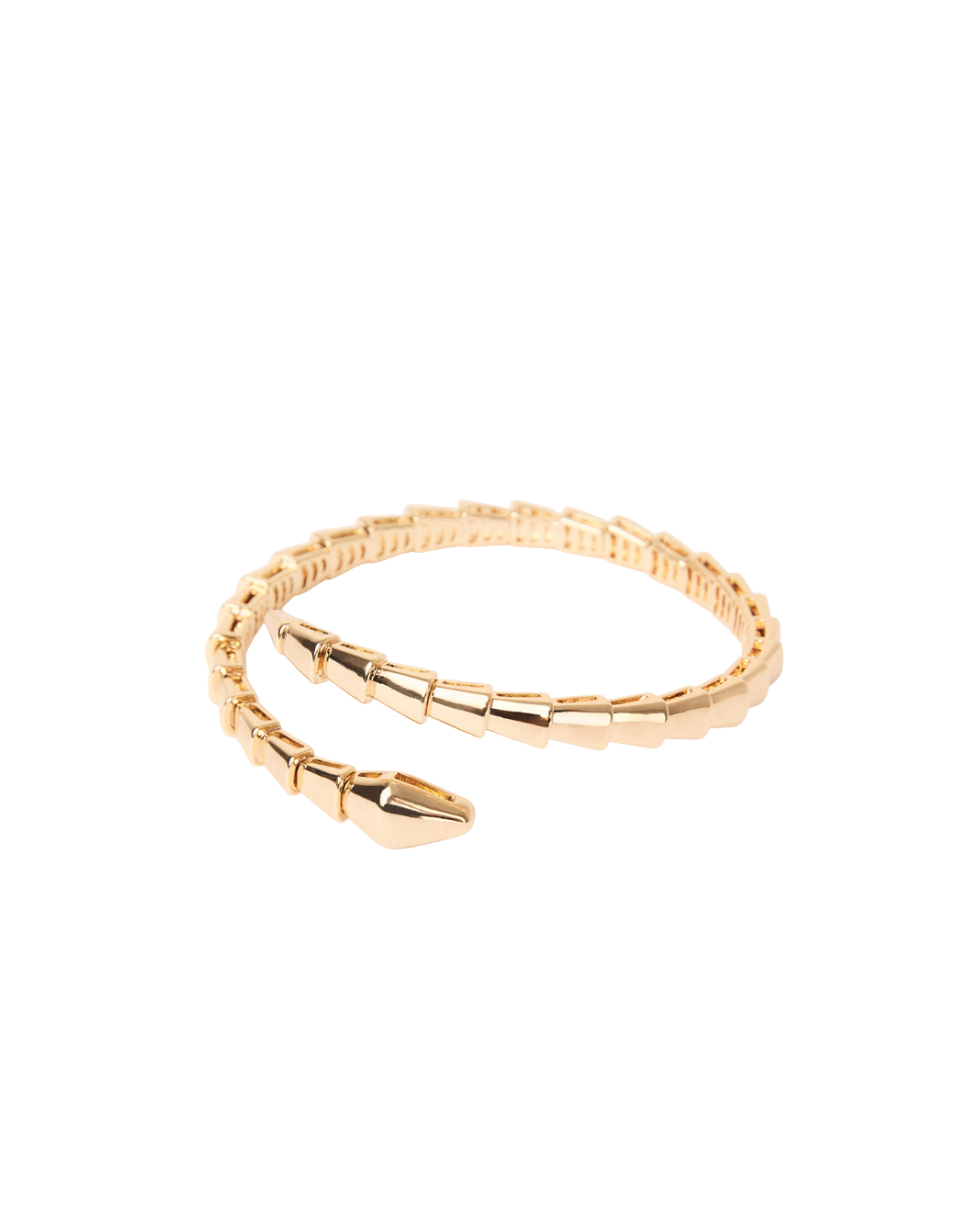 a gold bracelet with a curved design