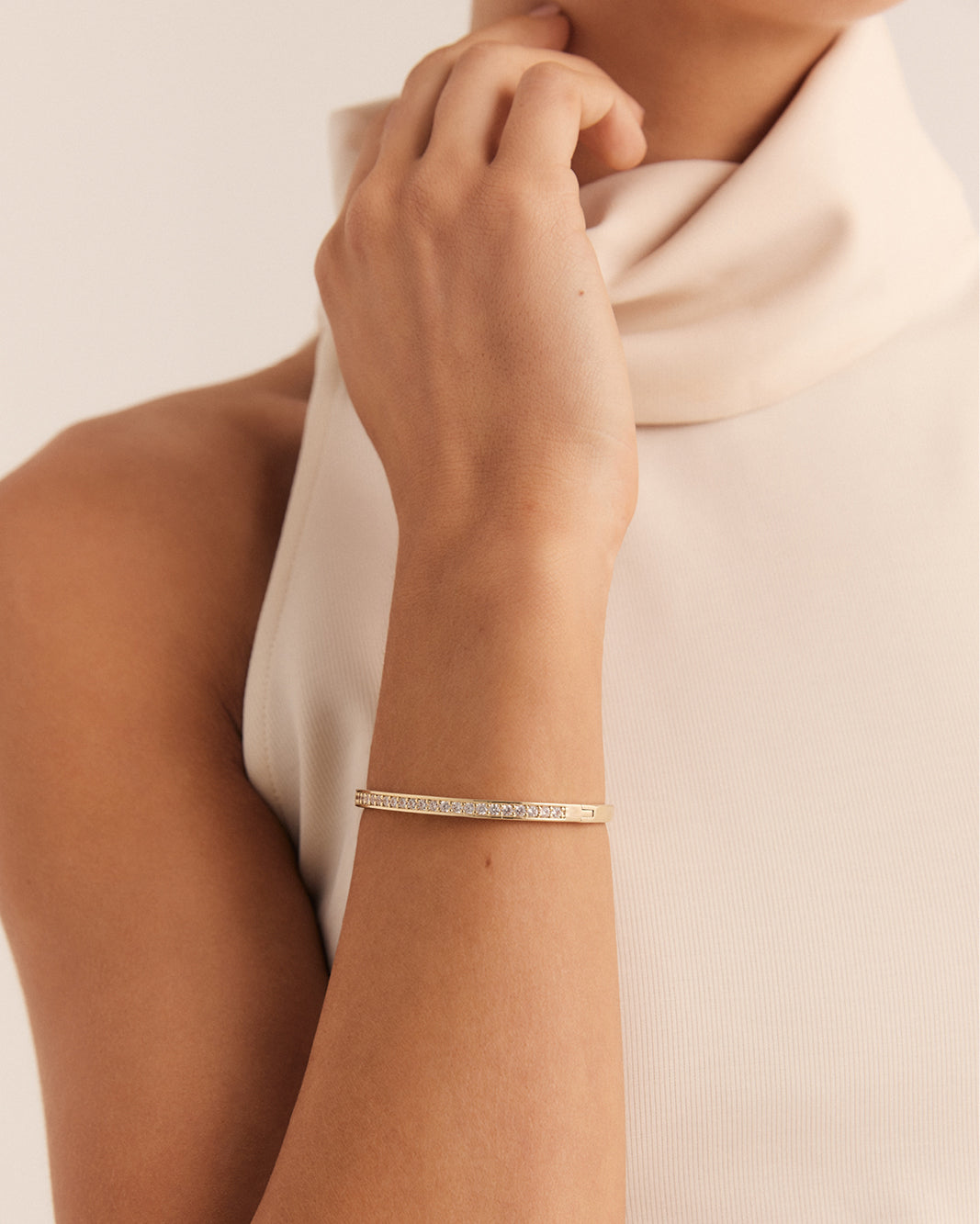 KAIYA BANGLE - GOLD PLATED 14K-DIAMANTE-JEWELLERY-Billini-BILLINI USA