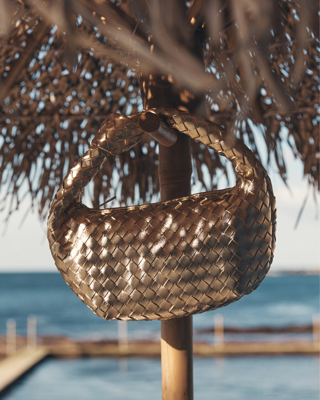 KERI HANDLE BAG - GOLD METALLIC-Handbags-Billini-BILLINI USA