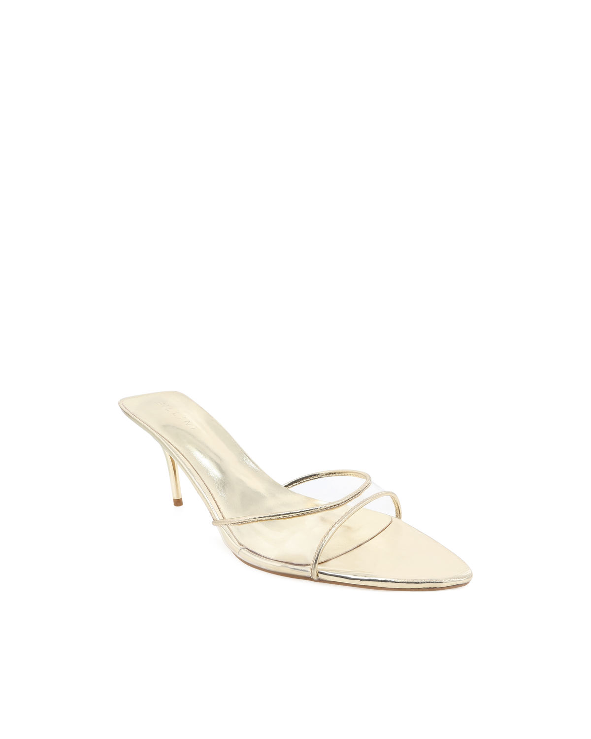 a gold high heeled shoe