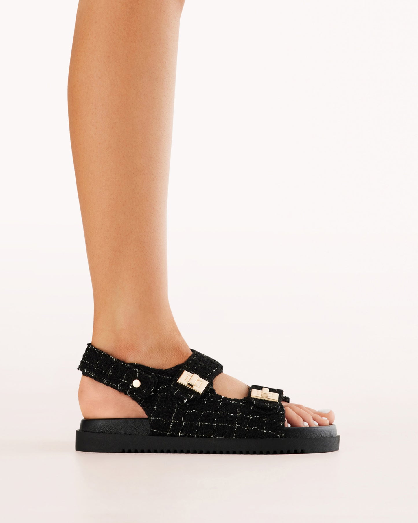 LILLIAN - BLACK BOUCLE-Sandals-Billini-BILLINI USA