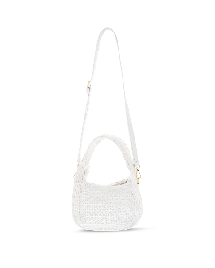 LILY HANDLE BAG - WHITE CROCHET-Handbags-Billini-BILLINI USA