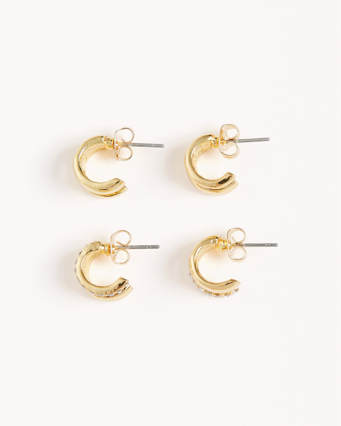 LIMA EARRING 2 PACK - GOLD PLATED 18K-JEWELLERY-Billini-O/S-BILLINI USA