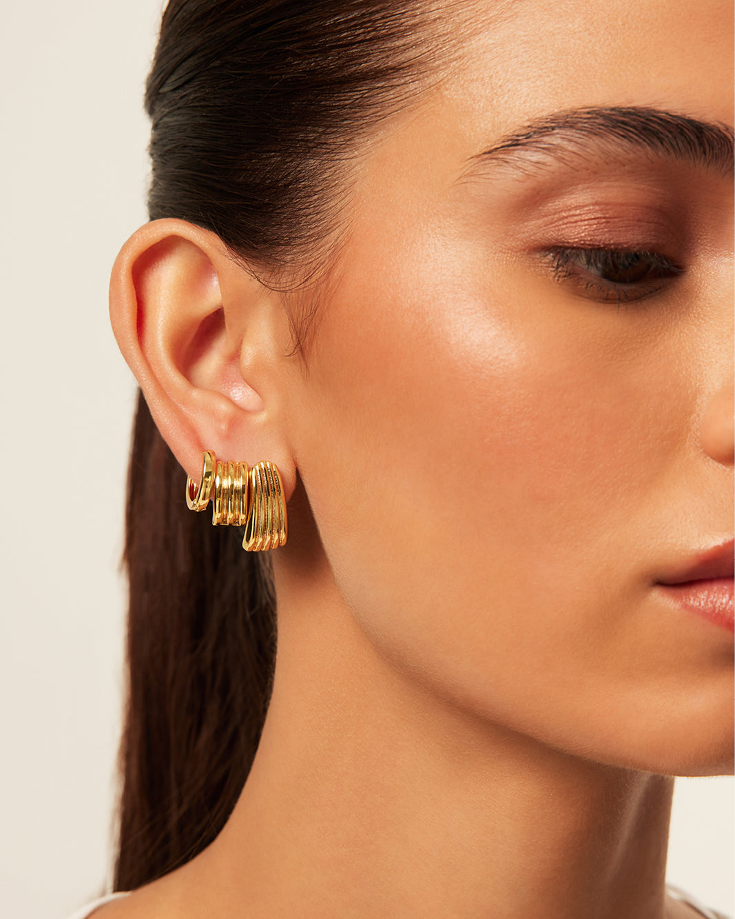 MILEY 3 PACK EARRINGS - GOLD PLATED 18K-JEWELLERY-Billini-BILLINI USA