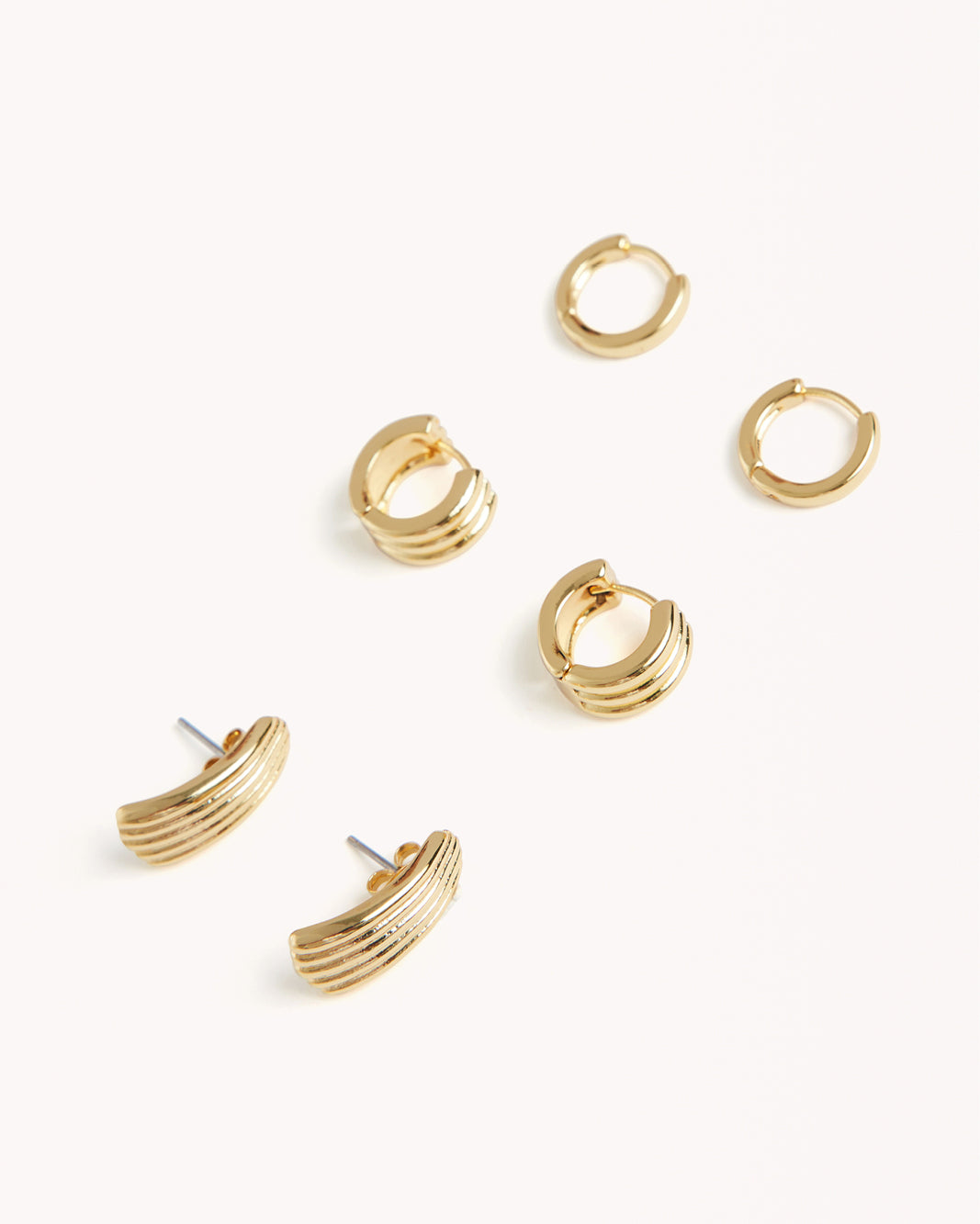 MILEY 3 PACK EARRINGS - GOLD PLATED 18K-JEWELLERY-Billini-BILLINI USA