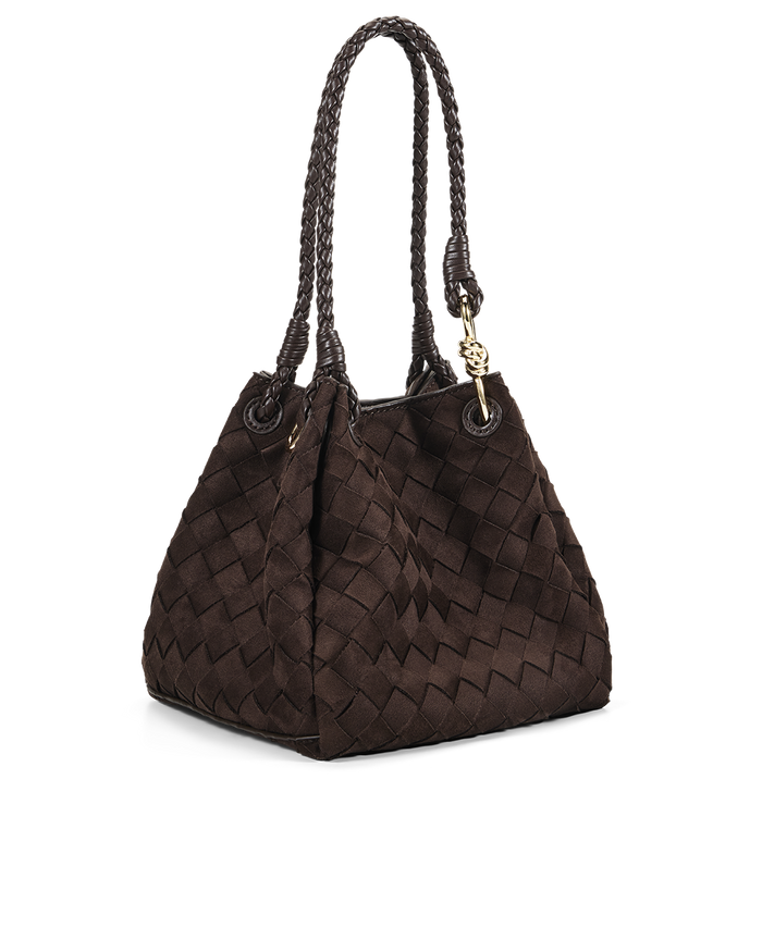 MINI LENI BAG - DARK CACAO SUEDE-Handbags-Billini-BILLINI USA