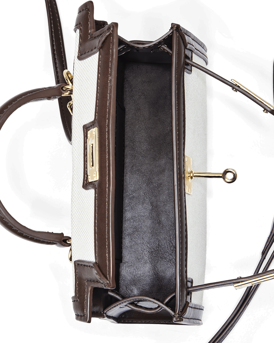 HARIETTE HANDLE BAG - NATURAL LINEN-CHOCOLATE-Handbags-Billini-BILLINI USA