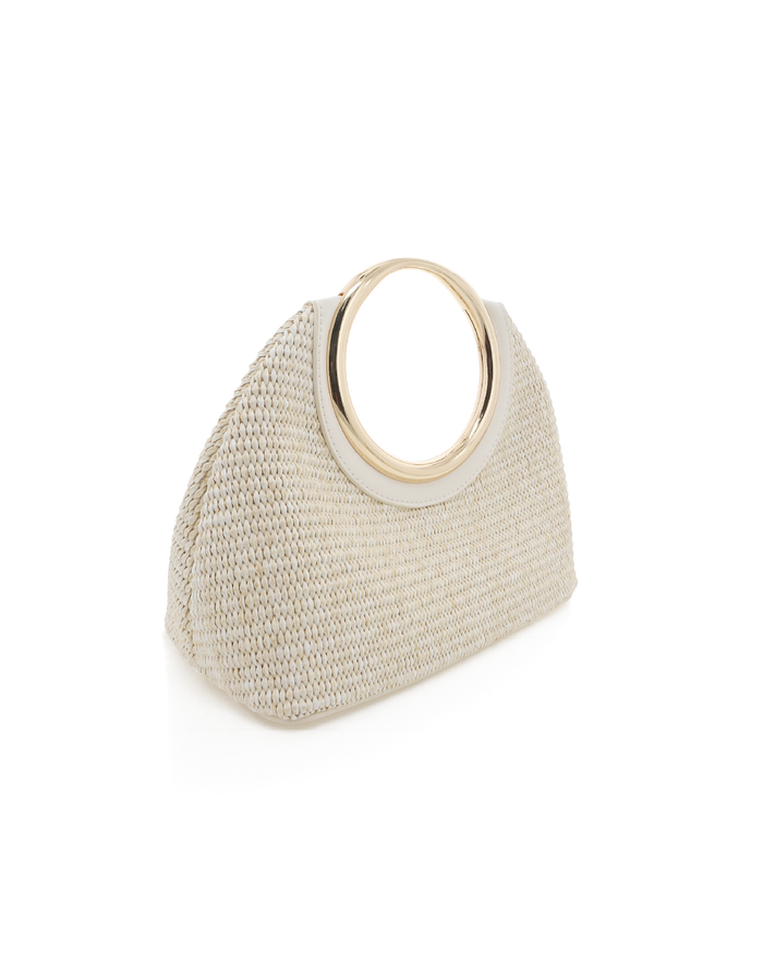 MONROE RAFFIA HANDLE BAG - CREAM RAFFIA-BONE-Handbags-Billini-BILLINI USA