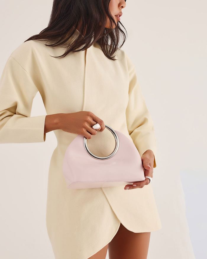 MONROE HANDLE BAG - PALE PINK SHINE-Handbags-Billini-BILLINI USA