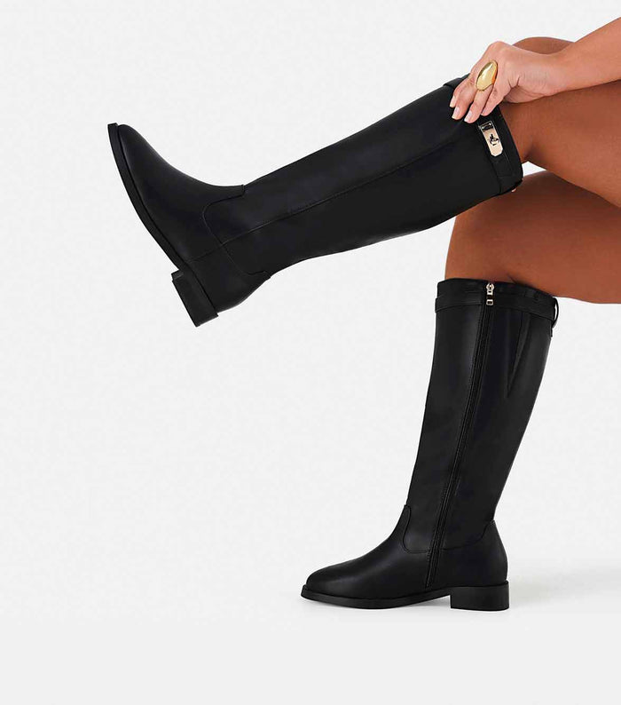 NOEMI EXTENDED CURVE - BLACK-Boots-Billini-BILLINI USA