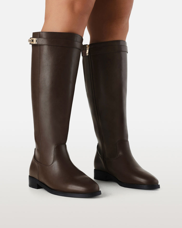 NOEMI EXTENDED CURVE 2.0 - CHOCOLATE-Boots-Billini-BILLINI USA