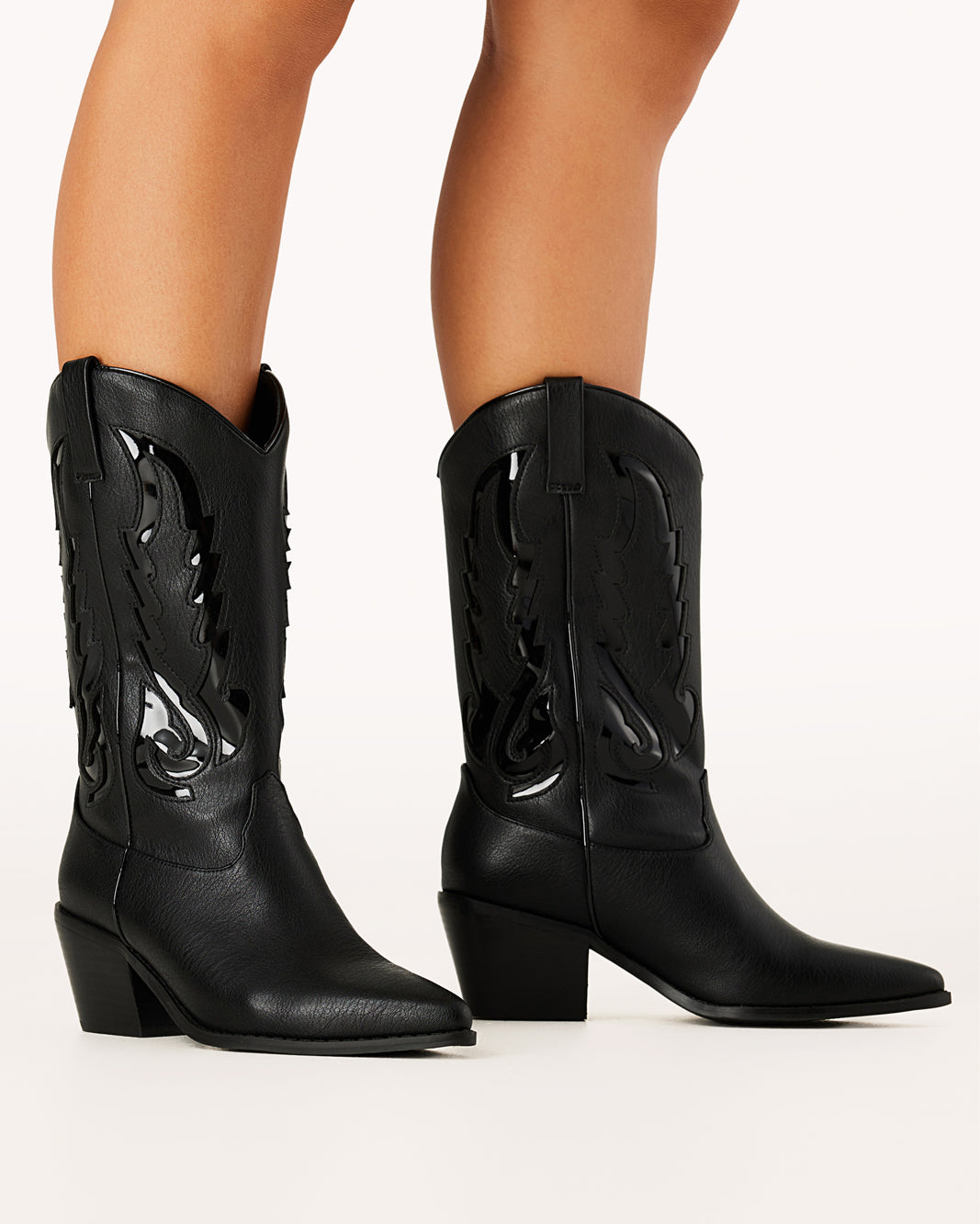 NORVA BLACK BLACK PATENT BILLINI USA