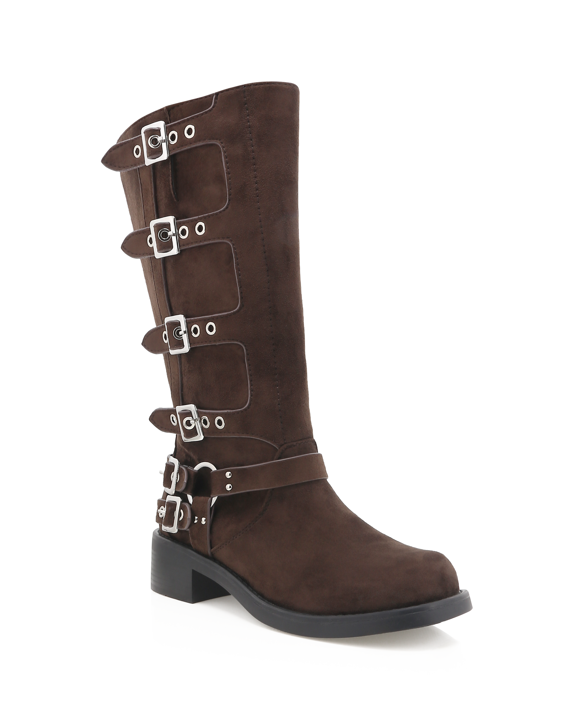 OSHEA CURVE - DARK CACAO SUEDE-SILVER-Boots-Billini-BILLINI USA
