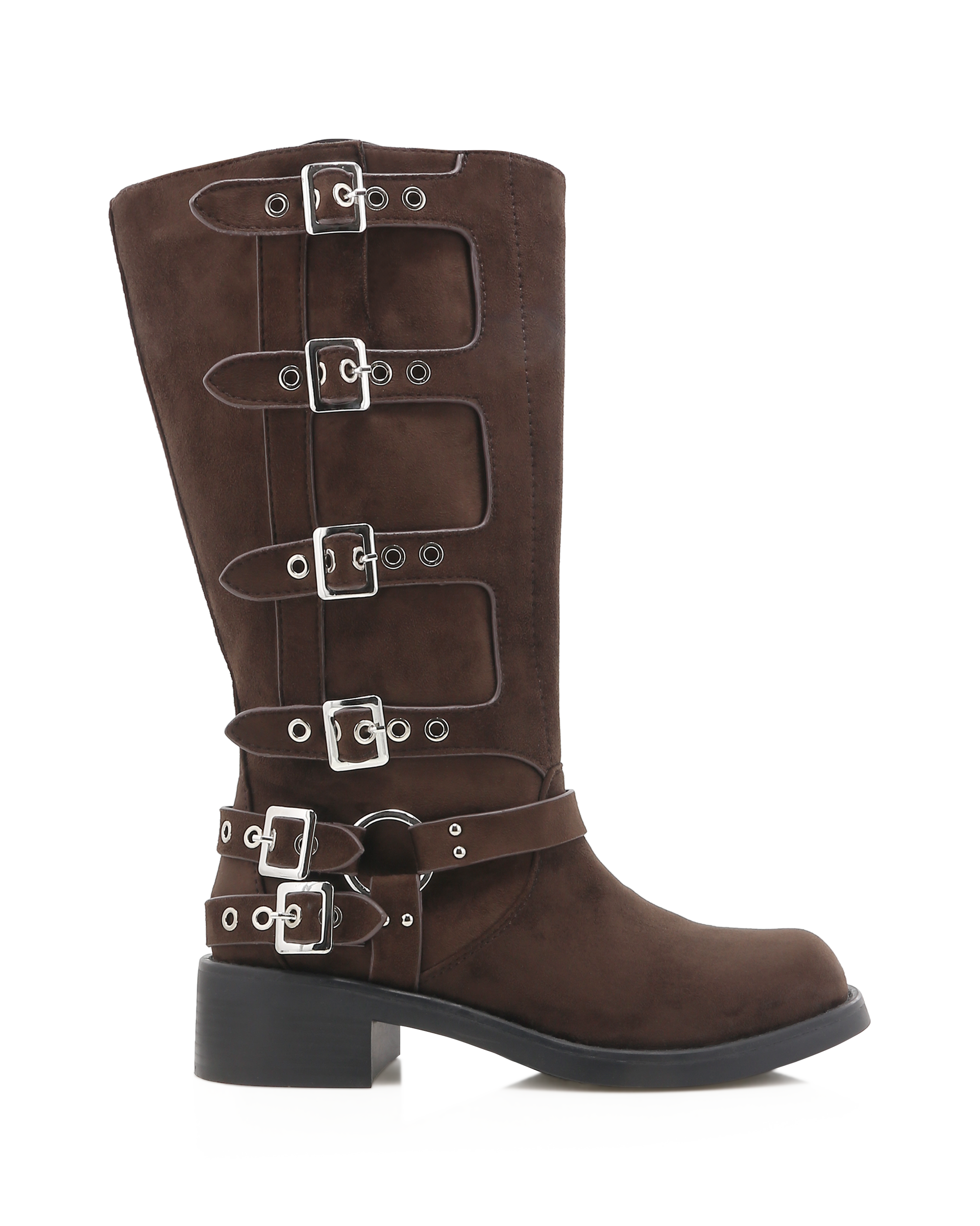 OSHEA CURVE - DARK CACAO SUEDE-SILVER-Boots-Billini-BILLINI USA
