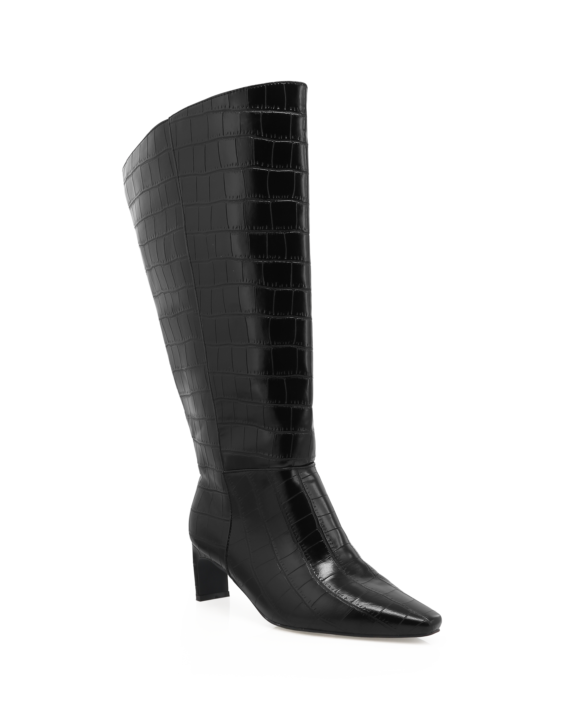 ROCKY EXTENDED CURVE - BLACK CROC-Boots-Billini-BILLINI USA