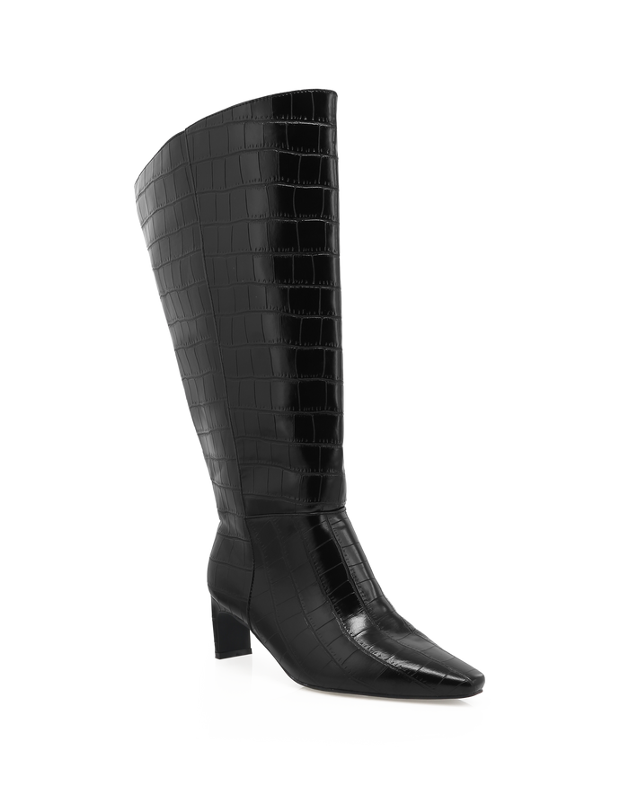 ROCKY EXTENDED CURVE - BLACK CROC-Boots-Billini-BILLINI USA