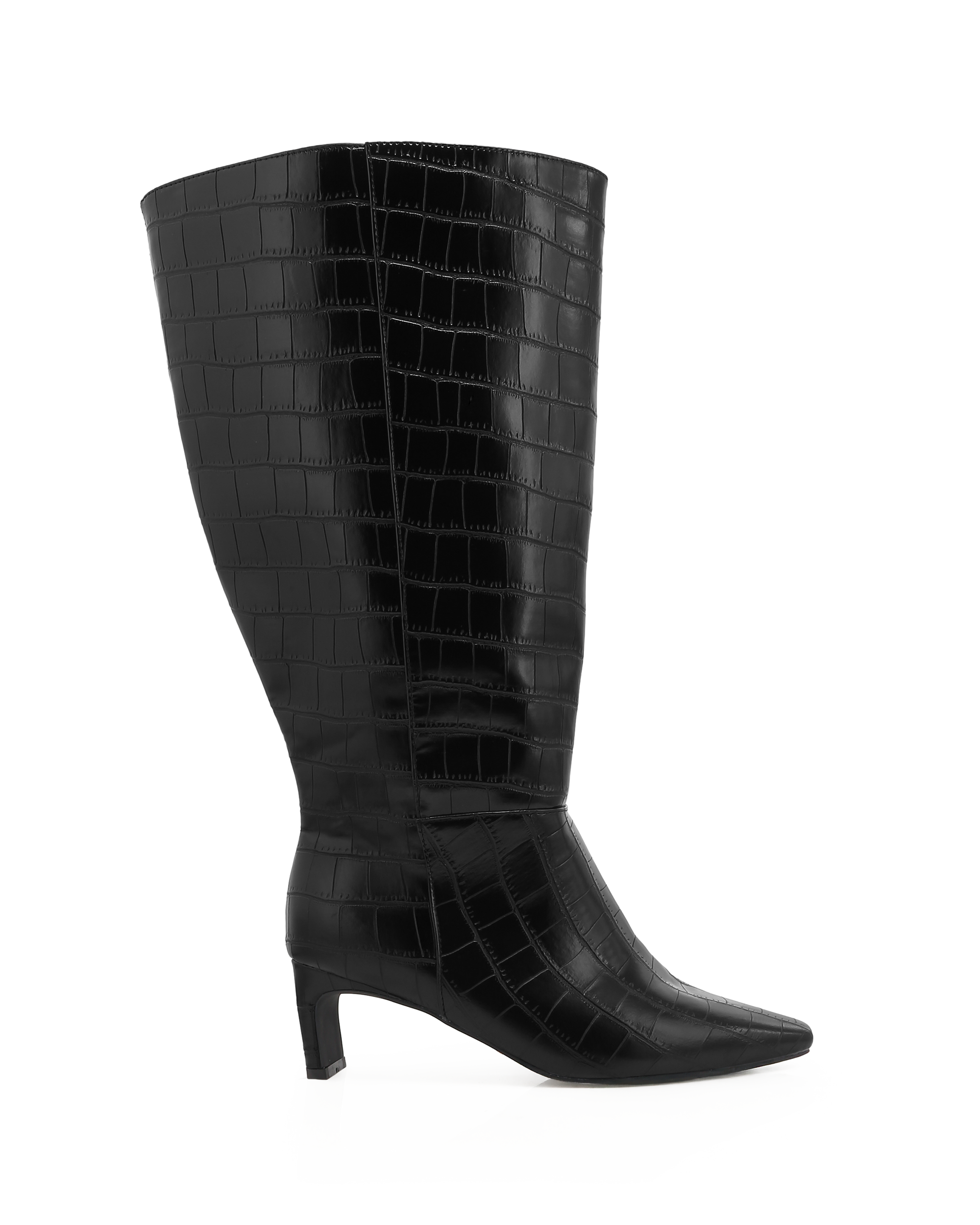 ROCKY EXTENDED CURVE - BLACK CROC-Boots-Billini-BILLINI USA