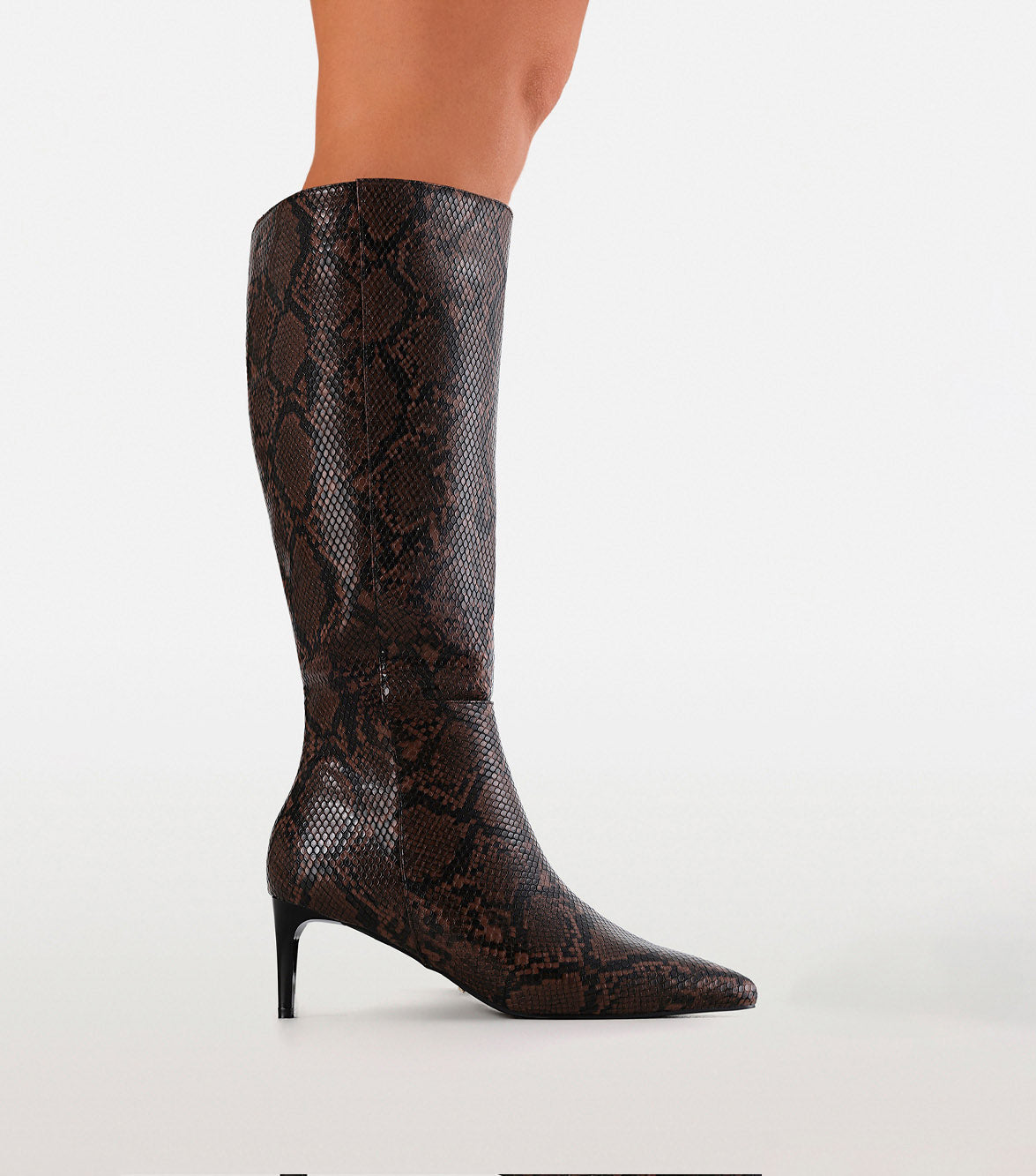 ROSELYN EXTENDED CURVE - CHOCOLATE SNAKE-Boots-Billini-BILLINI USA