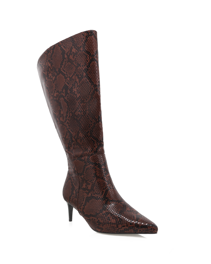 ROSELYN EXTENDED CURVE - CHOCOLATE SNAKE-Boots-Billini-BILLINI USA