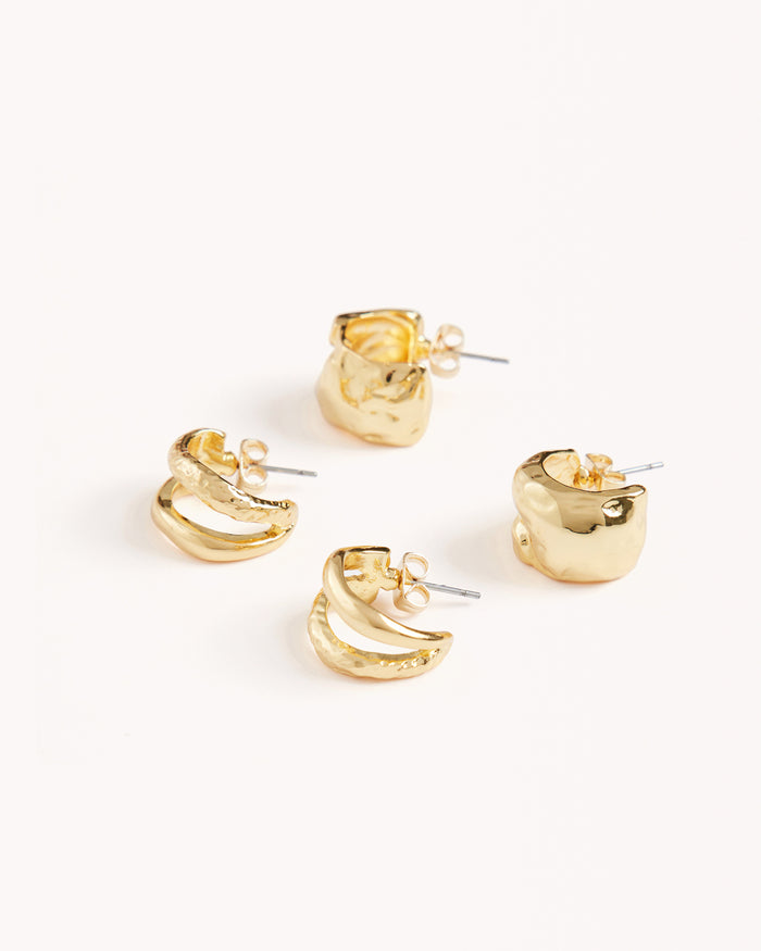 ROSIE EARRING 2 PACK - GOLD PLATED 18K-JEWELLERY-Billini-BILLINI USA