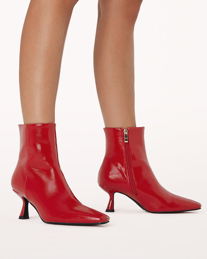 SARAH - CRIMSON CRINKLE PATENT-Boots-Billini-BILLINI USA