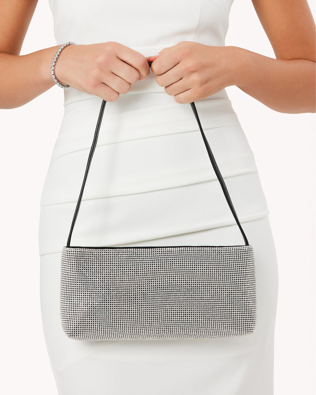 SOPHIA SHOULDER BAG - SILVER-DIAMANTE-Handbags-Billini-BILLINI USA