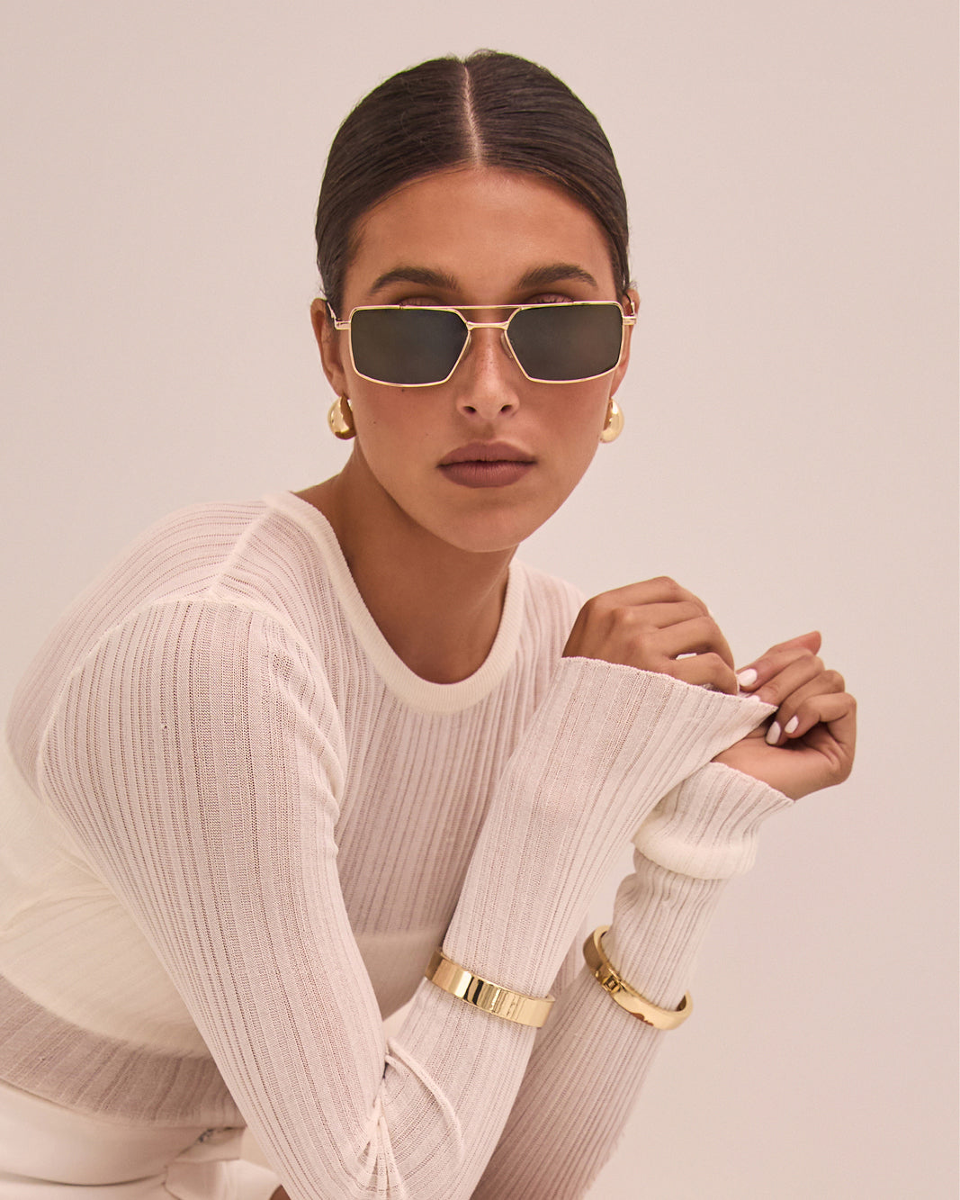 THE BARBARA - LIGHT GOLD-GREEN-SUNGLASSES-BANBE-O/S-BILLINI USA