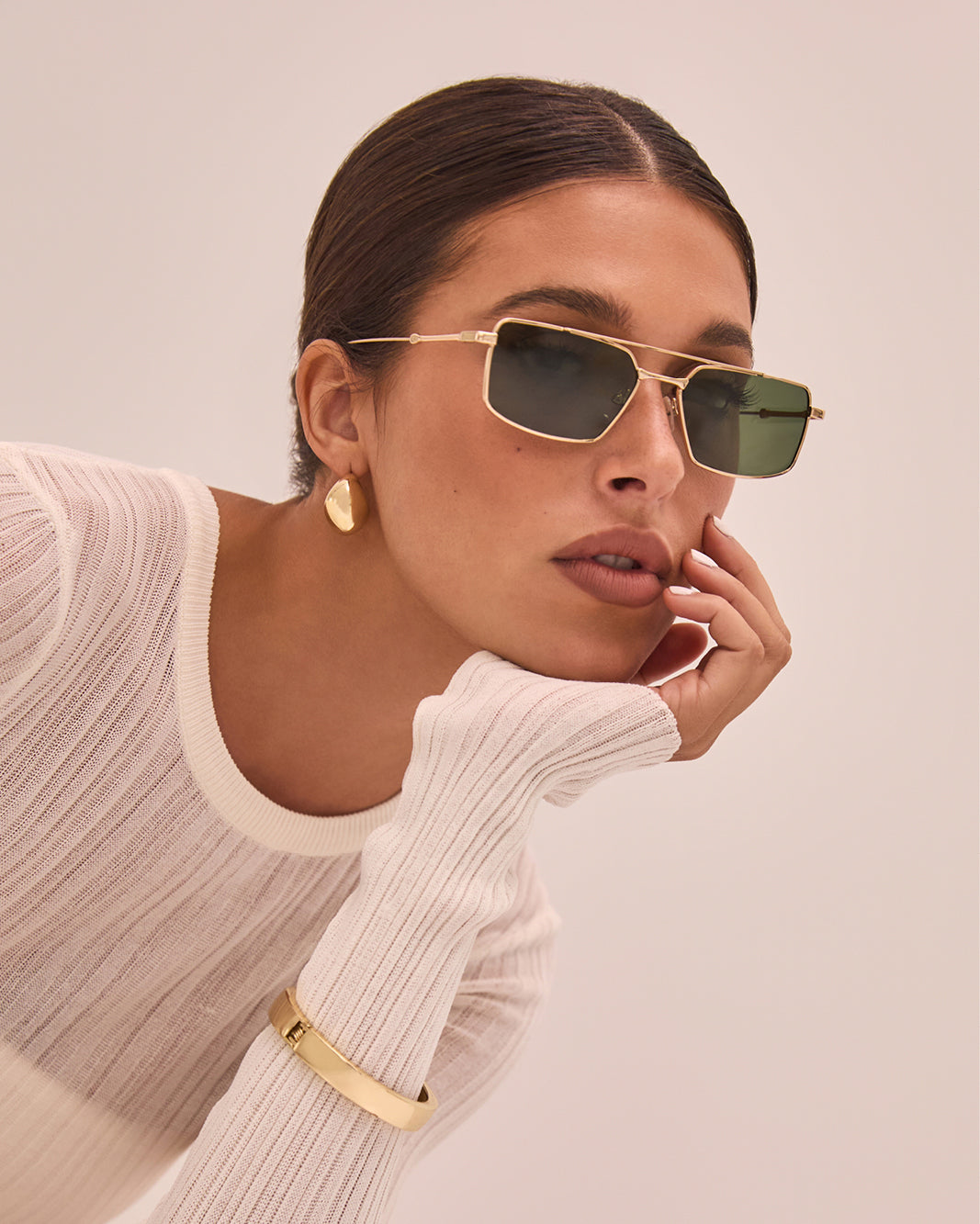 THE BARBARA - LIGHT GOLD-GREEN-SUNGLASSES-BANBE-O/S-BILLINI USA