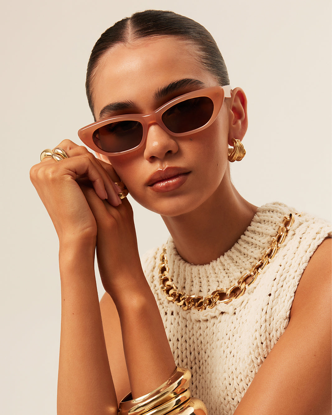 THE CAROLINE - NUDE-BROWN-SUNGLASSES-BANBE-O/S-BILLINI USA