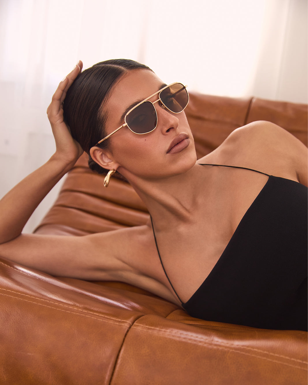 THE HALLE - GOLD-BROWN-SUNGLASSES-BANBE-O/S-BILLINI USA