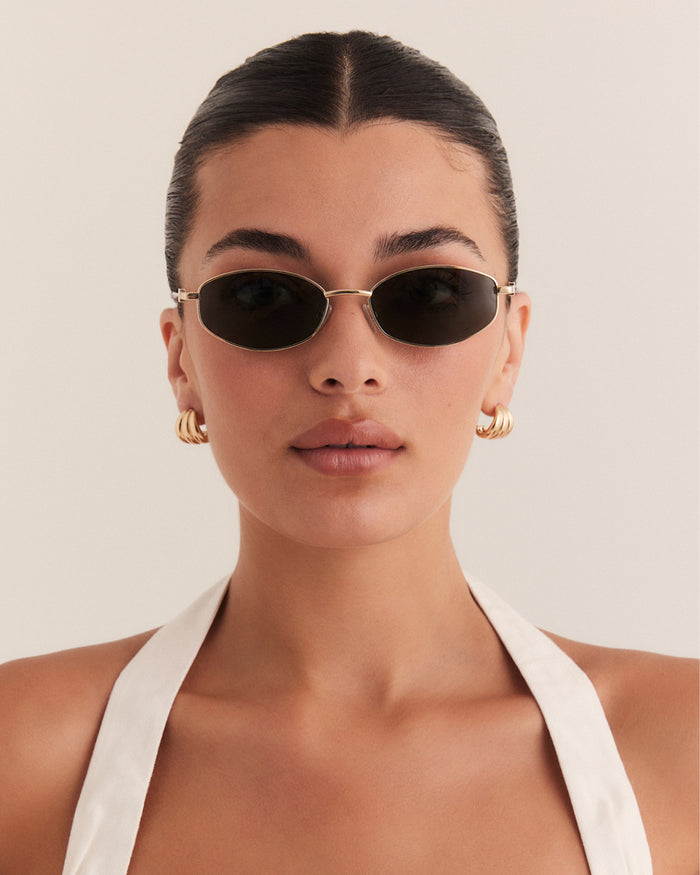 THE MILA - GOLD-GREEN-SUNGLASSES-BANBE-BILLINI USA