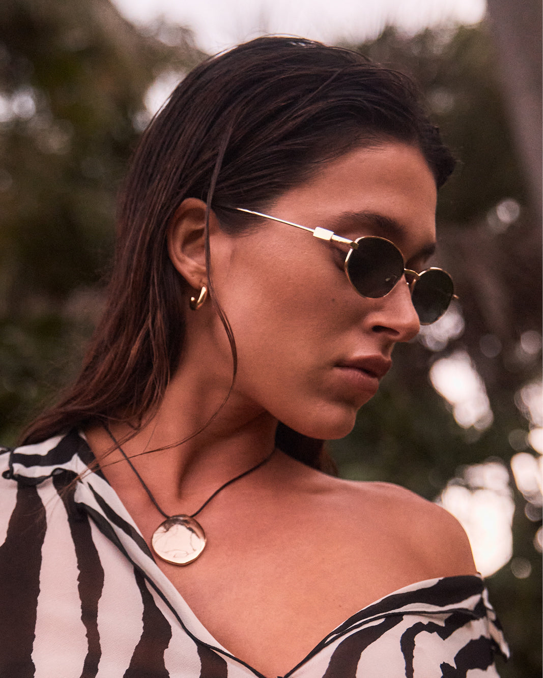 THE MILA - GOLD-GREEN-SUNGLASSES-BANBE-BILLINI USA