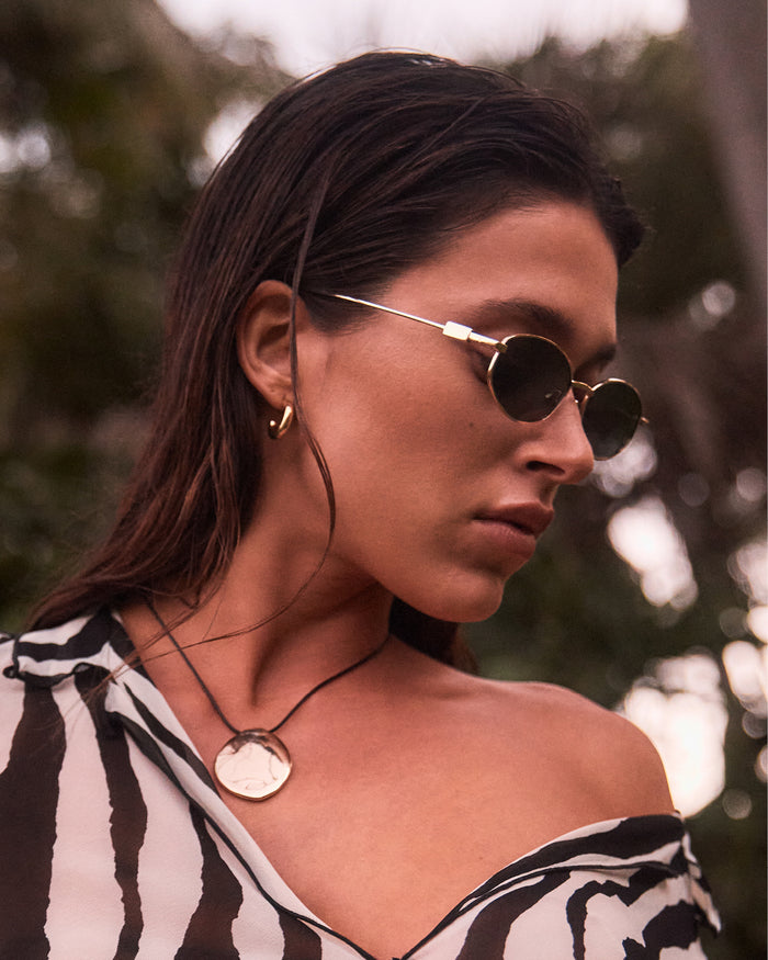 THE MILA - GOLD-GREEN-SUNGLASSES-BANBE-BILLINI USA