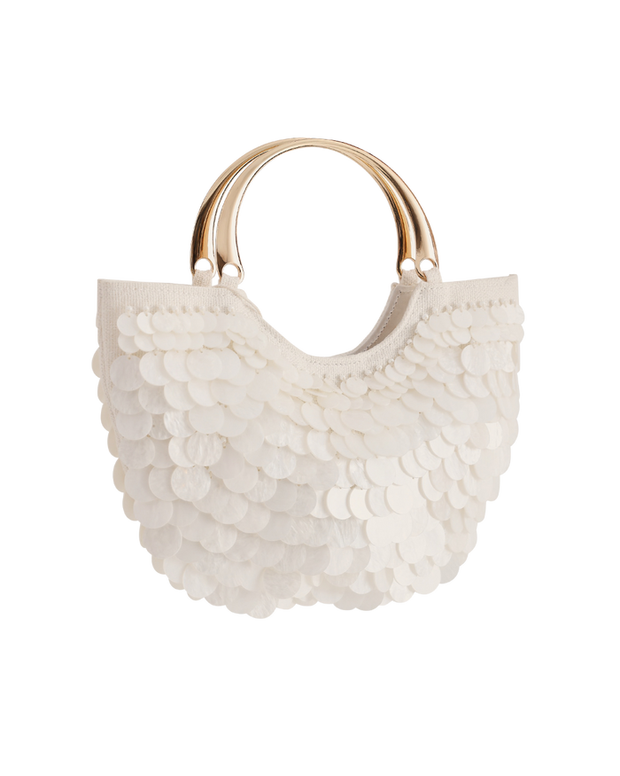 TIERNEY SHELL HANDLE BAG - CREAM-Handbags-Billini-BILLINI USA