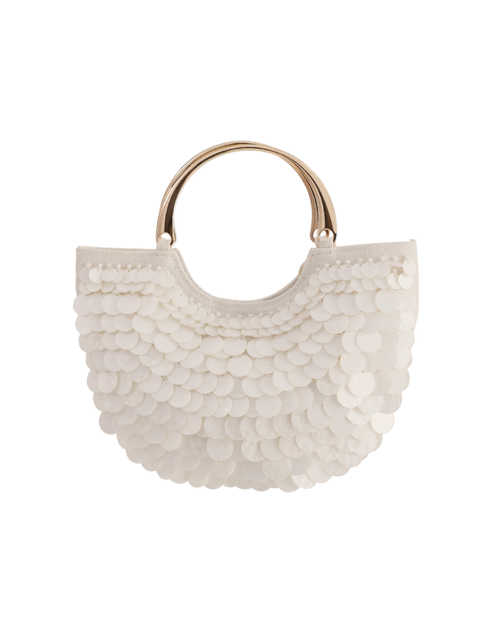 TIERNEY SHELL HANDLE BAG - CREAM-Handbags-Billini-BILLINI USA