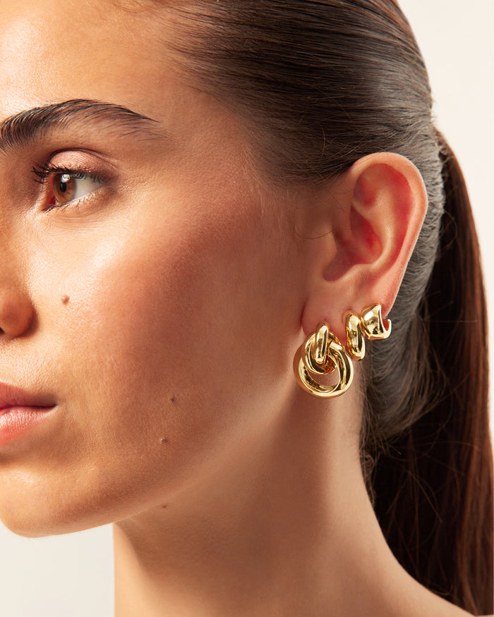 TRINITY EARRINGS 3 PACK - GOLD PLATED 18K-JEWELLERY-Billini-BILLINI USA