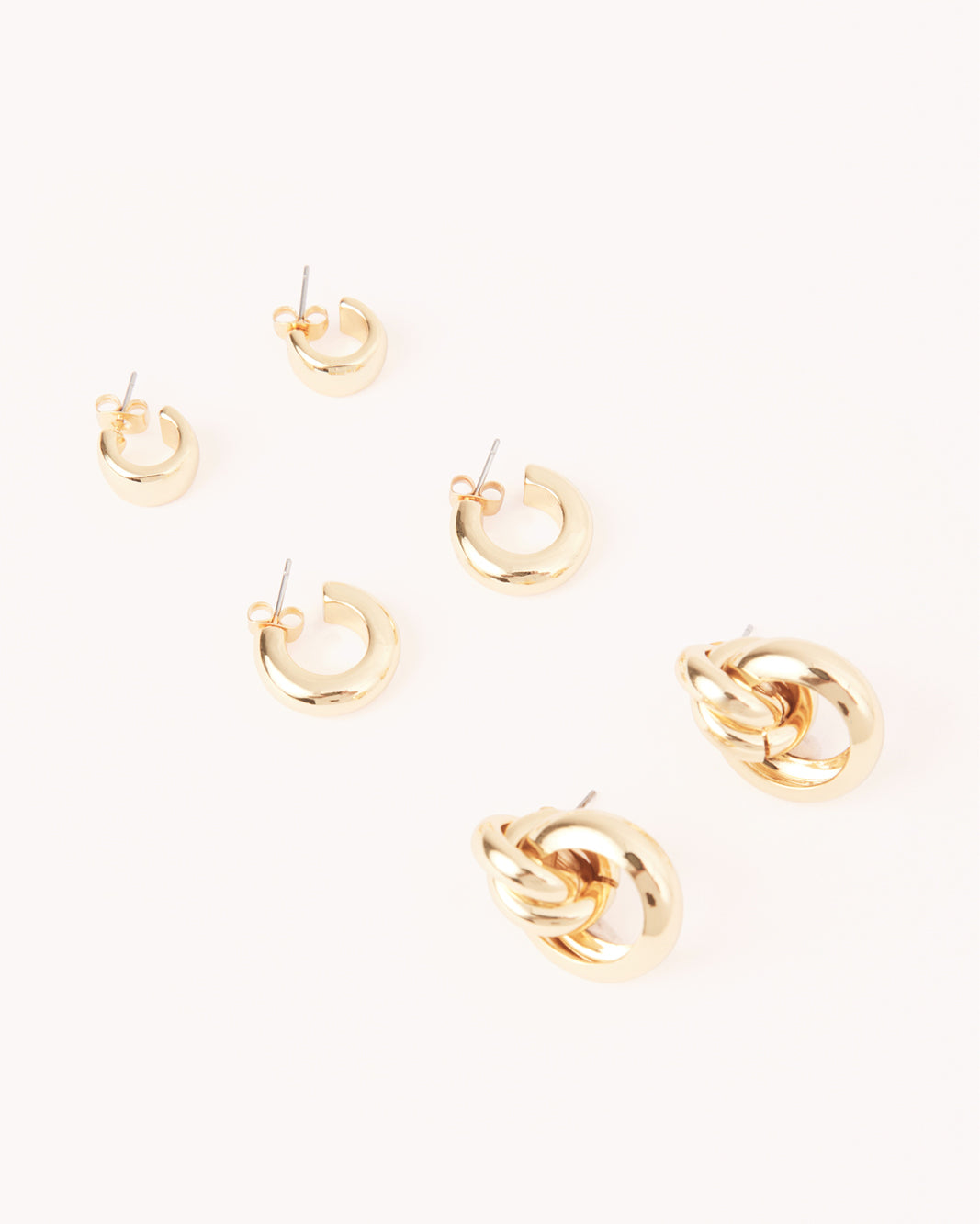TRINITY EARRINGS 3 PACK - GOLD PLATED 18K-JEWELLERY-Billini-BILLINI USA