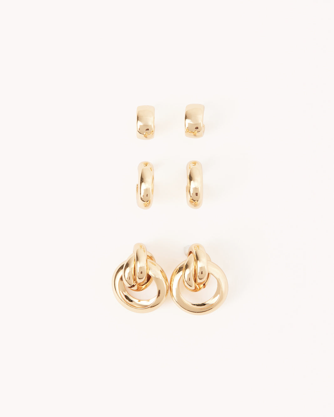 TRINITY EARRINGS 3 PACK - GOLD PLATED 18K-JEWELLERY-Billini-BILLINI USA