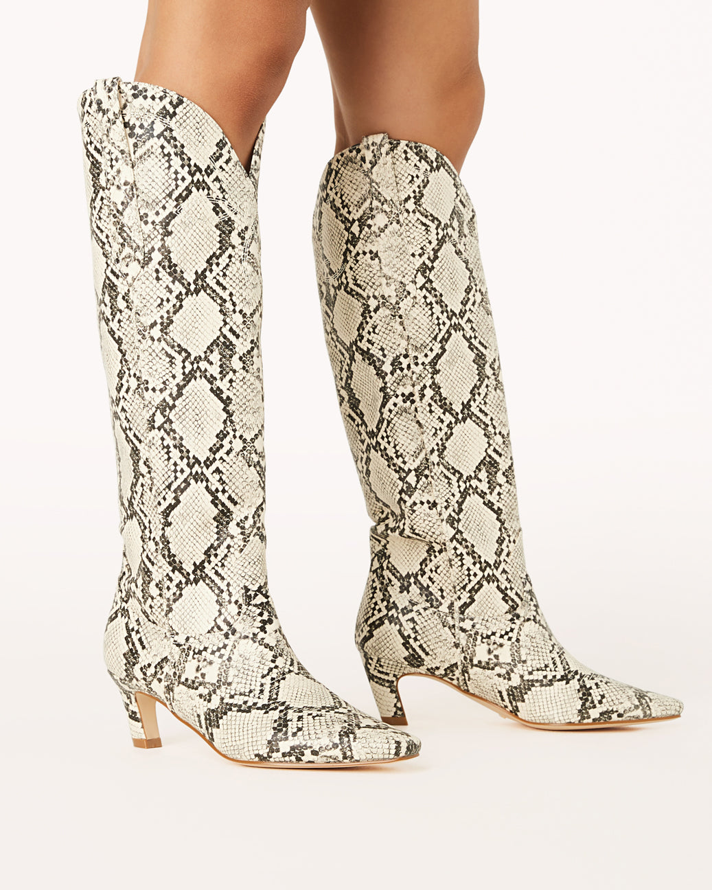 Cream 2024 snakeskin boots