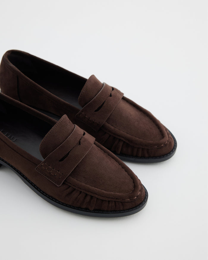 ZACCAI - DARK CACAO SUEDE-Flats-Billini-BILLINI USA