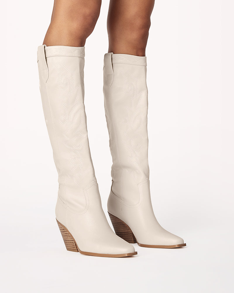 Ivory boots knee on sale high