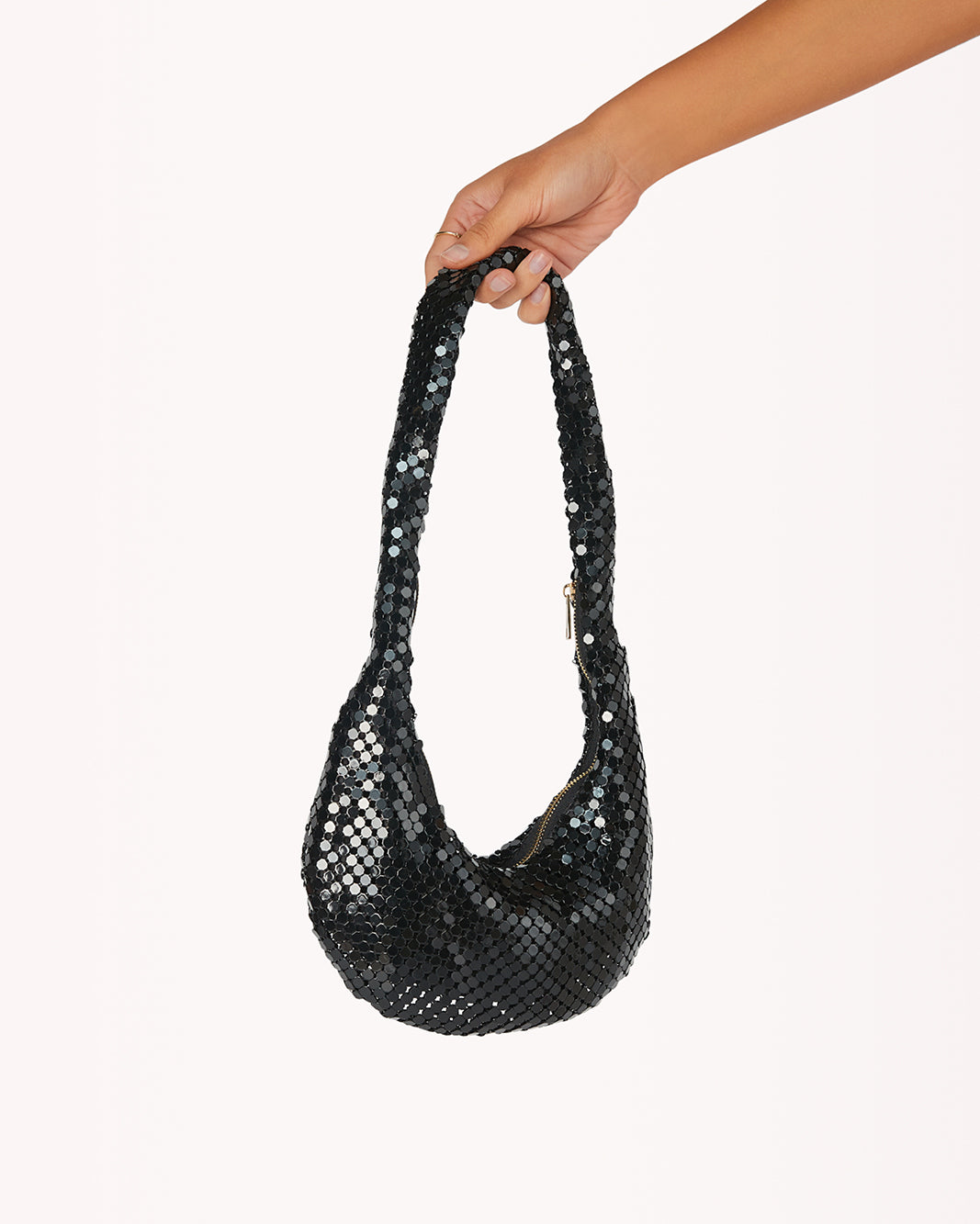 LUNA SHOULDER BAG - BLACK GLOWMESH-Handbags-Billini-O/S-BILLINI USA